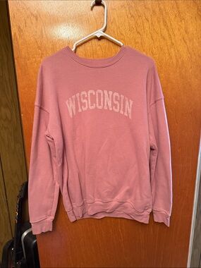 Women's Pink 'Wisconsin' Crewneck Sweatshirt